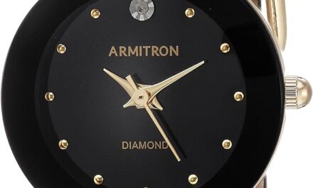 Armitron Women’s 75/2447 Diamond-Accented Leather Strap Watch