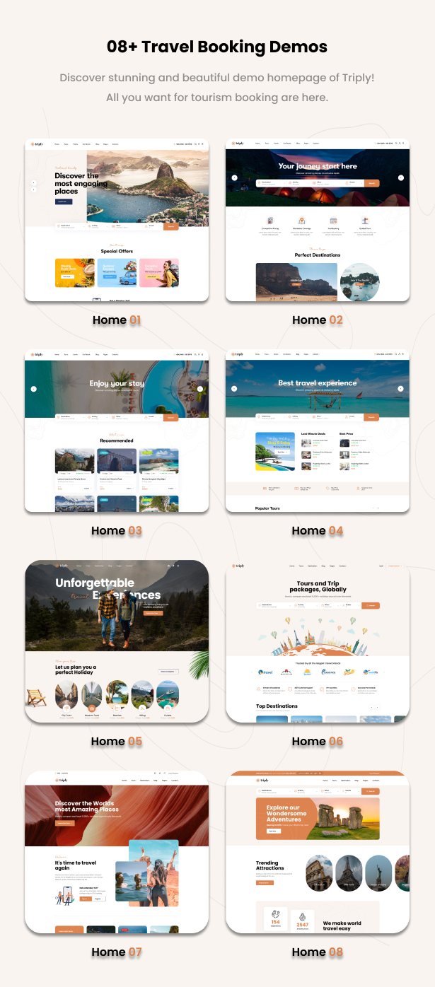 Triply - Tour Booking WordPress Theme demos