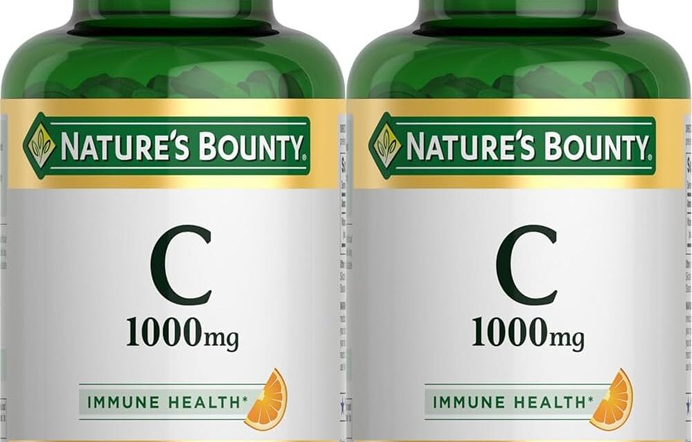 Nature’s Bounty Vitamin C 1000mg, Immune Support Supplement, Powerful Antioxidant, 2 Pack, 100 Caplets