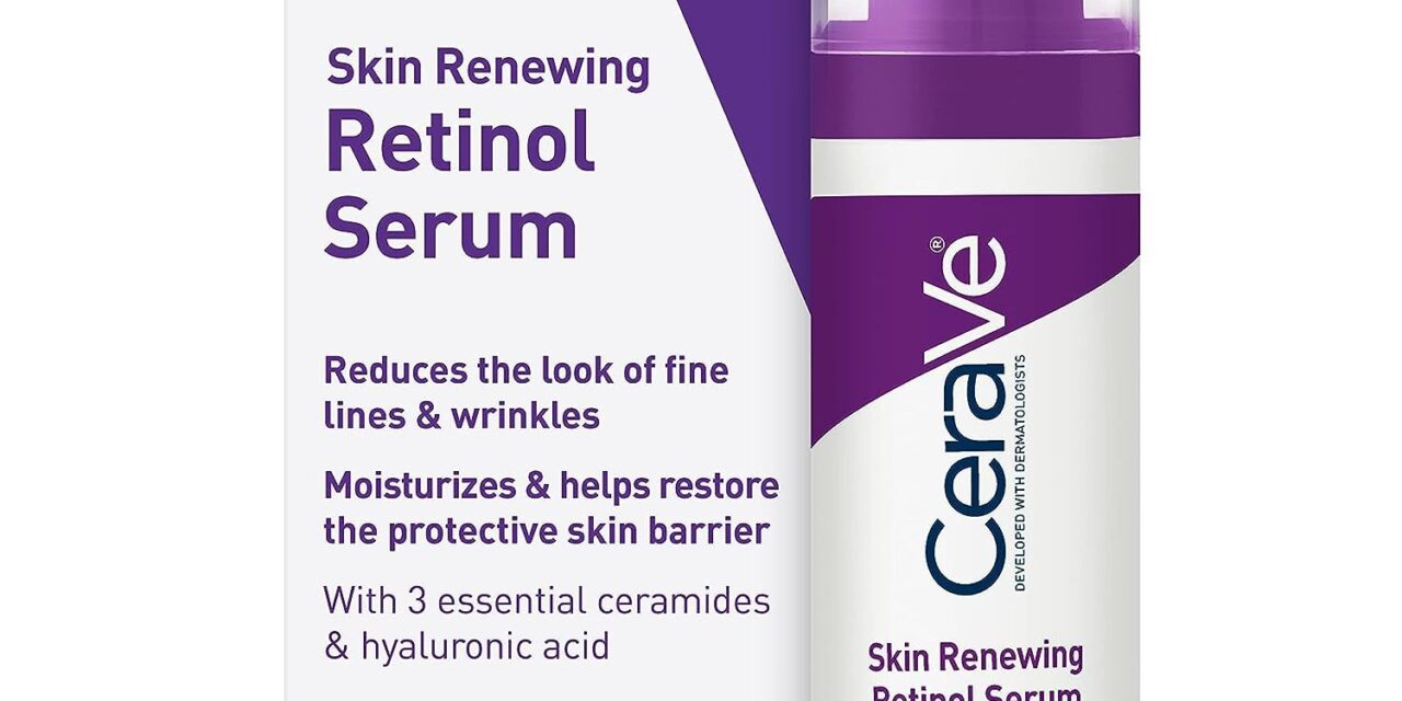 CeraVe Anti Aging Retinol Serum | Cream Serum for Smoothing Fine Lines and Skin Brightening | With Retinol, Hyaluronic Acid, Niacinamide, and Ceramides | 1 Ounce