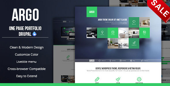 Argo – Modern OnePage Metro UI Drupal 7.6 Theme