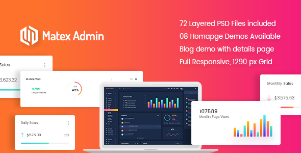 Matex admin – Material Design Admin Dashboard PSD Template