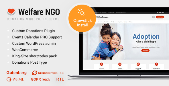 Welfare NGO – Nonprofit Organization Charity Theme