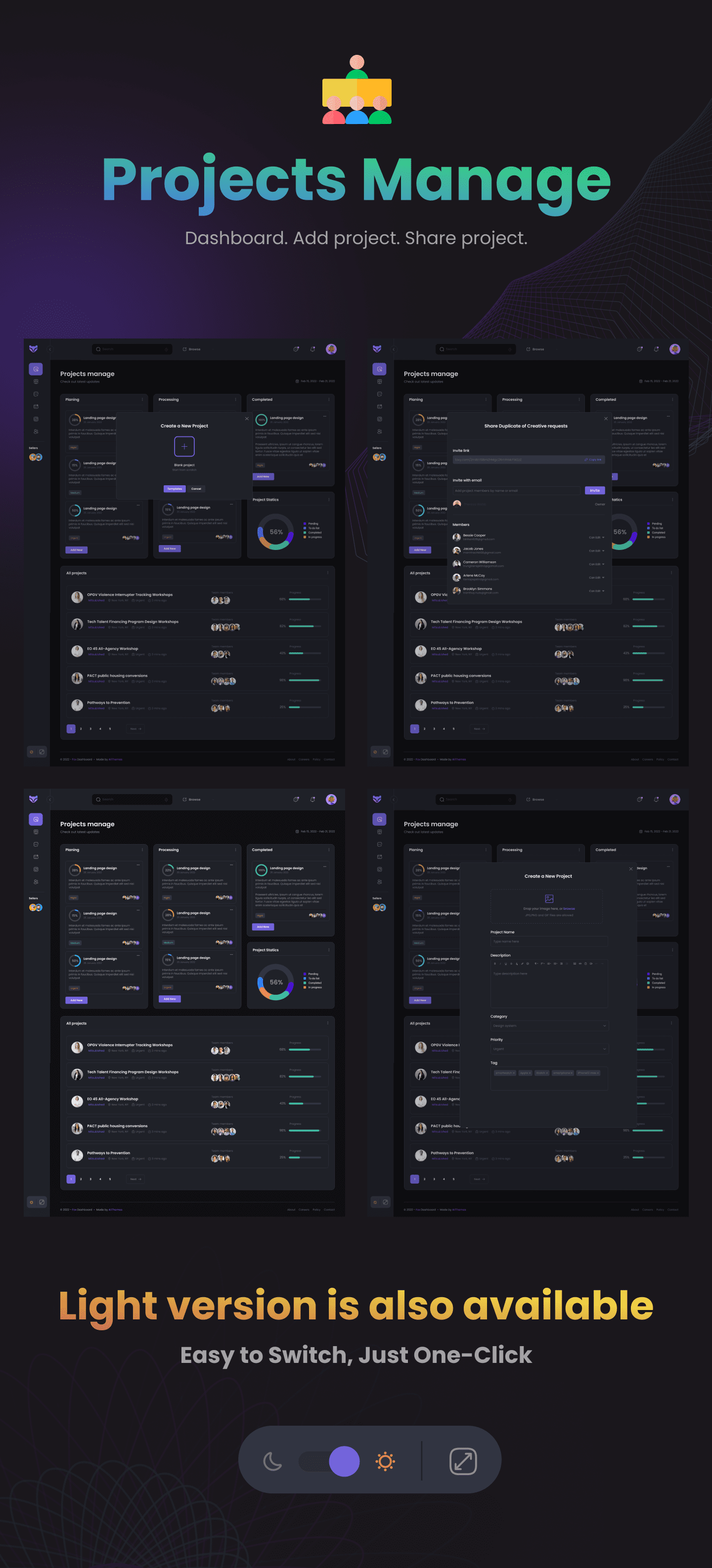 Frox - Multipurpose TailwindCSS Dashboard Template - 12