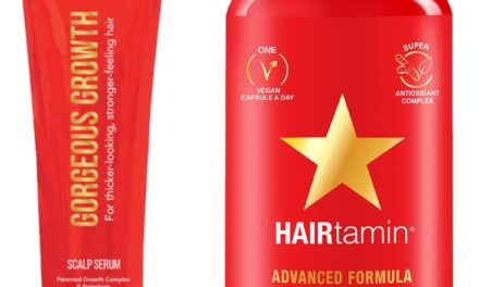 HAIRtamin Advanced Hair & 5oz Sample Scalp Serum Pack | All Natural Vegan 5000 Mcg Biotin Capsule Hair Vitamin Supplement & Sample Serum | Hair Skin & Nail Vitamins to Promote Hair Growth & Thickness