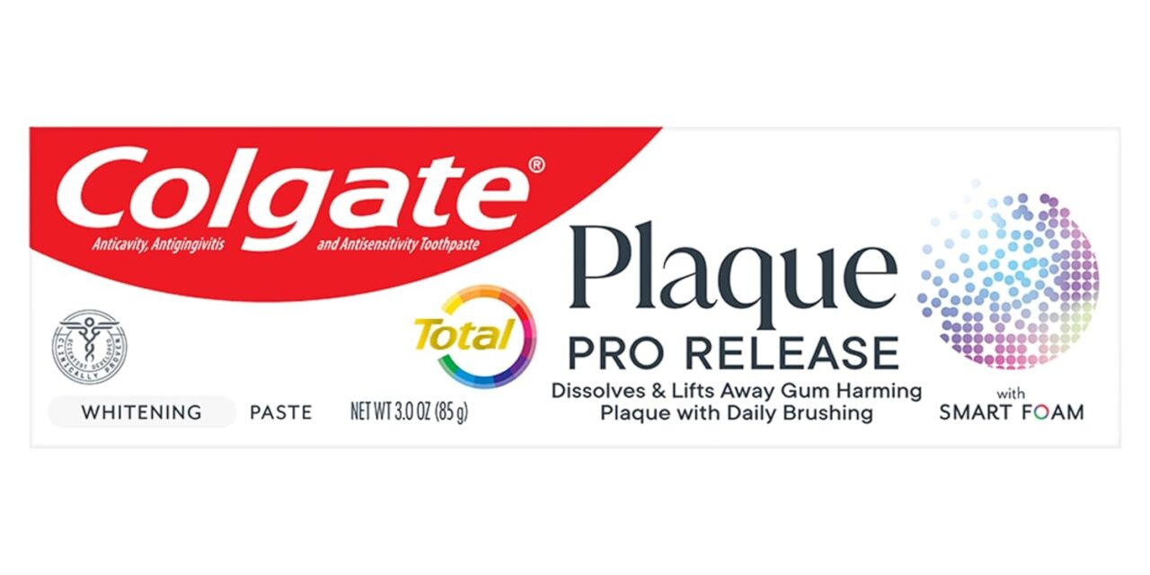 Colgate Total Plaque Pro Release Whitening Toothpaste, Whitening Anticavity Toothpaste, Helps Reduce Plaque and Whitens Teeth, 1 Pack, 3.0 Oz Tube