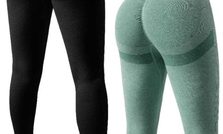 OQQ Women’s 2 Piece Butt Lifting Yoga Legging Workout High Waist Tummy Control Ruched Booty Pant, Black Darkgreen, Small