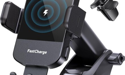 CHGeek Wireless Car Charger, 15W Fast Charging Auto Clamping Car Charger Phone Mount Phone Holder fit for iPhone 15 14 13 12 11 Pro Max Xs, Samsung Galaxy S24 Ultra S23 S22 S21, S20, S10+, Black