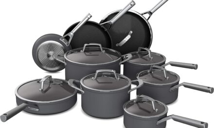 Ninja C39900 Foodi NeverStick Premium 16-Piece Cookware Set, Hard-Anodized, Nonstick, Durable & Oven Safe to 500°F, Black