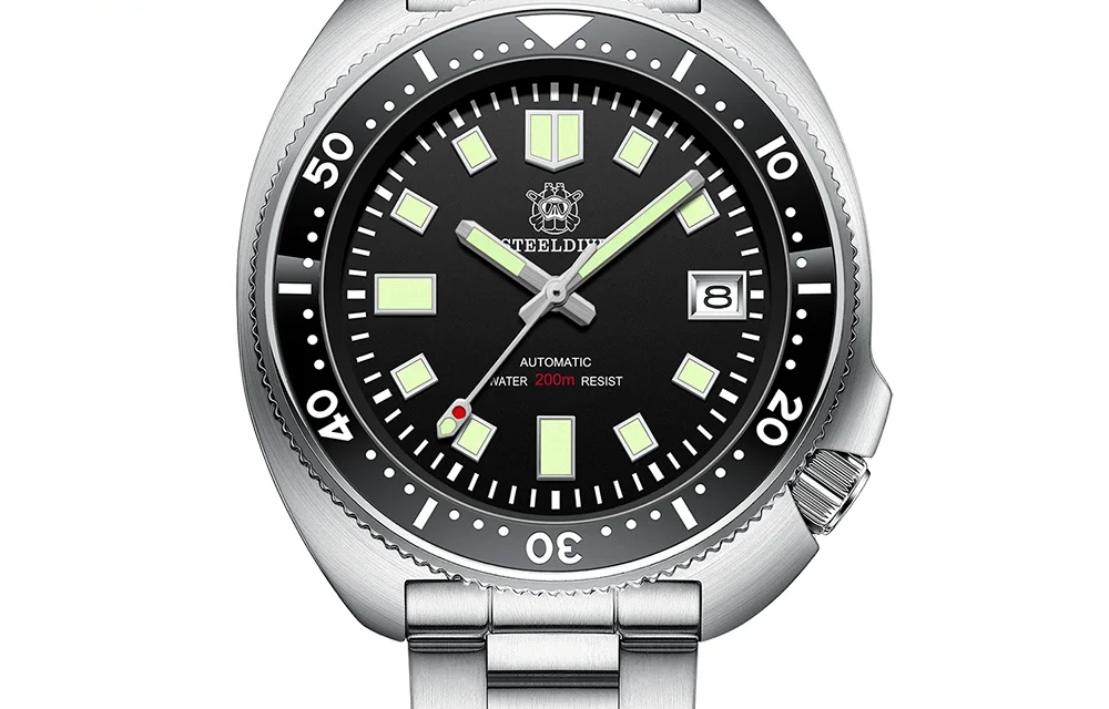 Steeldive SD1970 White Date Background 200M Wateproof NH35 6105 Turtle Automatic Dive Diver Watch