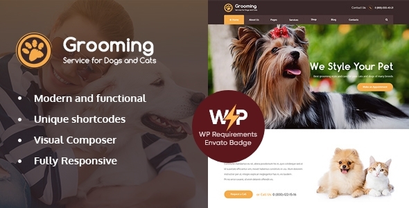 Pets Grooming – Veterinary + Shop Theme