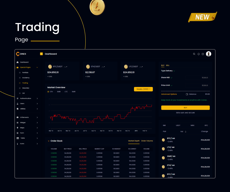 COINEX - ICO, Bitcoin And Crypto Currency HTML Template & Crypto Dashboard - 12