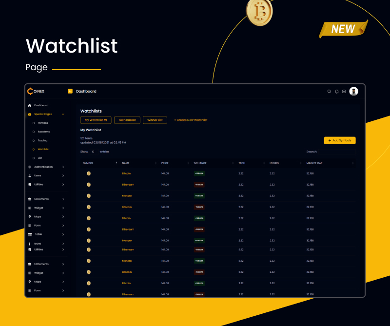 COINEX - ICO, Bitcoin And Crypto Currency HTML Template & Crypto Dashboard - 13