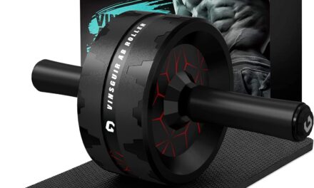 Vinsguir Ab Roller Wheel, Abs Workout Equipment for Abdominal & Core Strength Training, Exercise Wheels for Home Gym, Fitness Equipment for Core Workout with Knee Pad Accessories