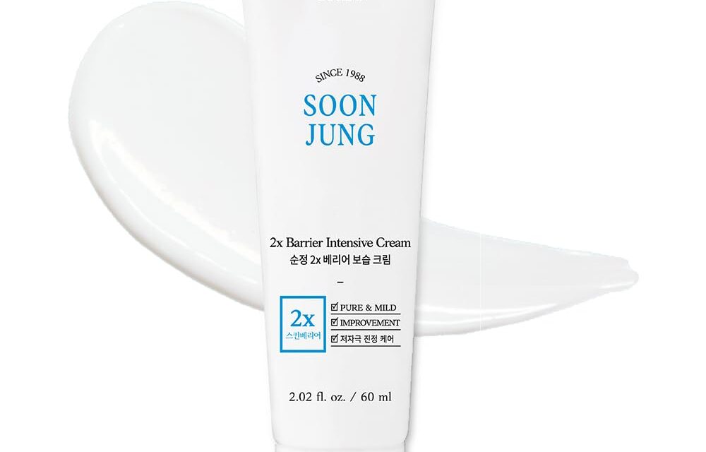 ETUDE House SoonJung 2x Barrier Intensive Cream 60ml (21AD) | Hypoallergenic Shea Butter Hydrating Facial Cream for Sensitive Skin, Water-oil Balance & Panthenol for Damaged Skin | K-beauty