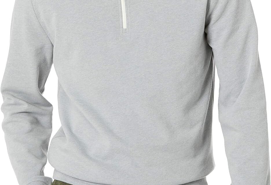 Amazon Essentials Men’s Lightweight French Terry Quarter-Zip Mock Neck Sweatshirt