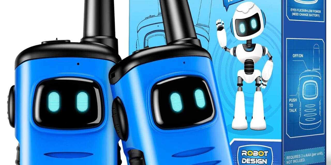 Kids Walkie Talkies Toys for Boys: comedyfun Mini Robots Walkies Talkies 2 Pack Birthday Gifts for 3 4 5 6-8 Year Old Boys Toys for 4 5 6 7 8-10 Year Old Camping Outdoor Games