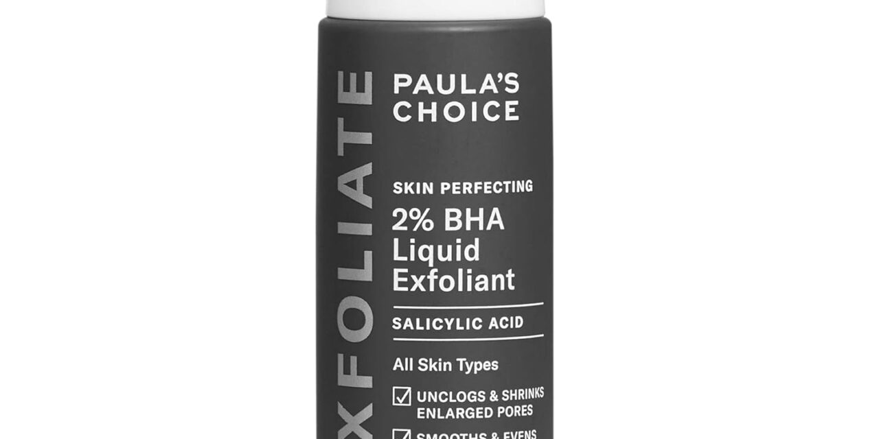 Paula’s Choice Skin Perfecting 2% BHA Liquid Salicylic Acid Exfoliant, Gentle Facial Exfoliator for Blackheads, Large Pores, Wrinkles & Fine Lines, Travel Size, 1 Fluid Ounce