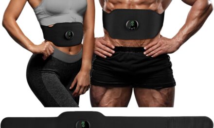 Ab Stimulator – Abs Workout Equipment, Ab Machine, Abdominal Belt Workout Equipment Portable Abs Stimulator, 12 Modes & Easy to Use, Home Office Fitness Exercise Equipment