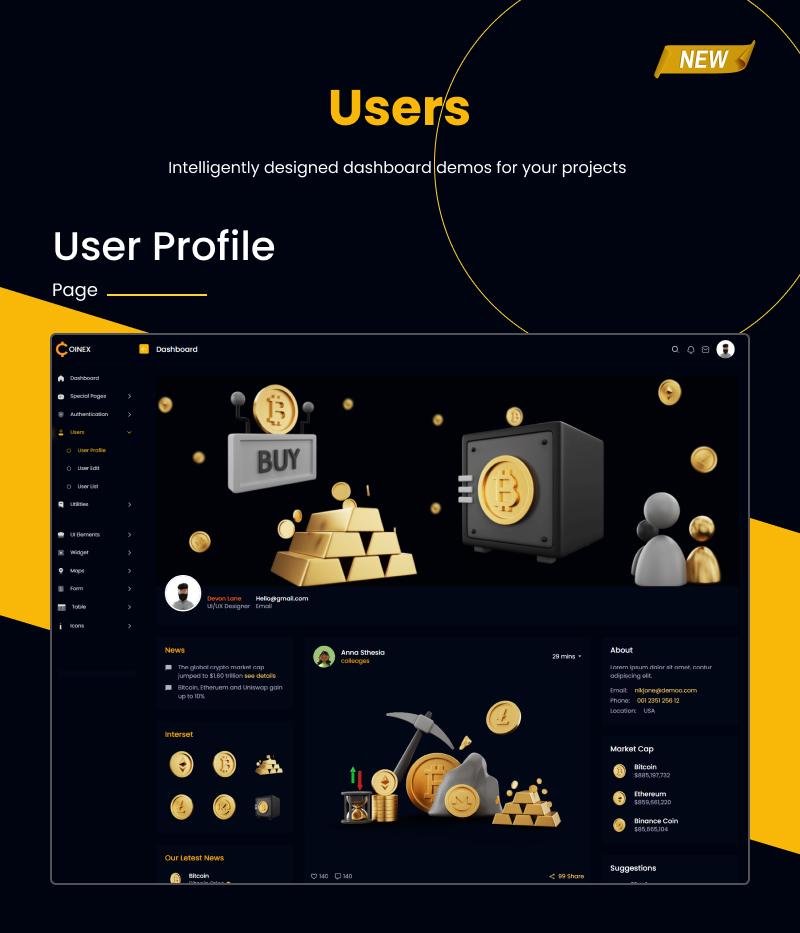 COINEX - ICO, Bitcoin And Crypto Currency HTML Template & Crypto Dashboard - 18