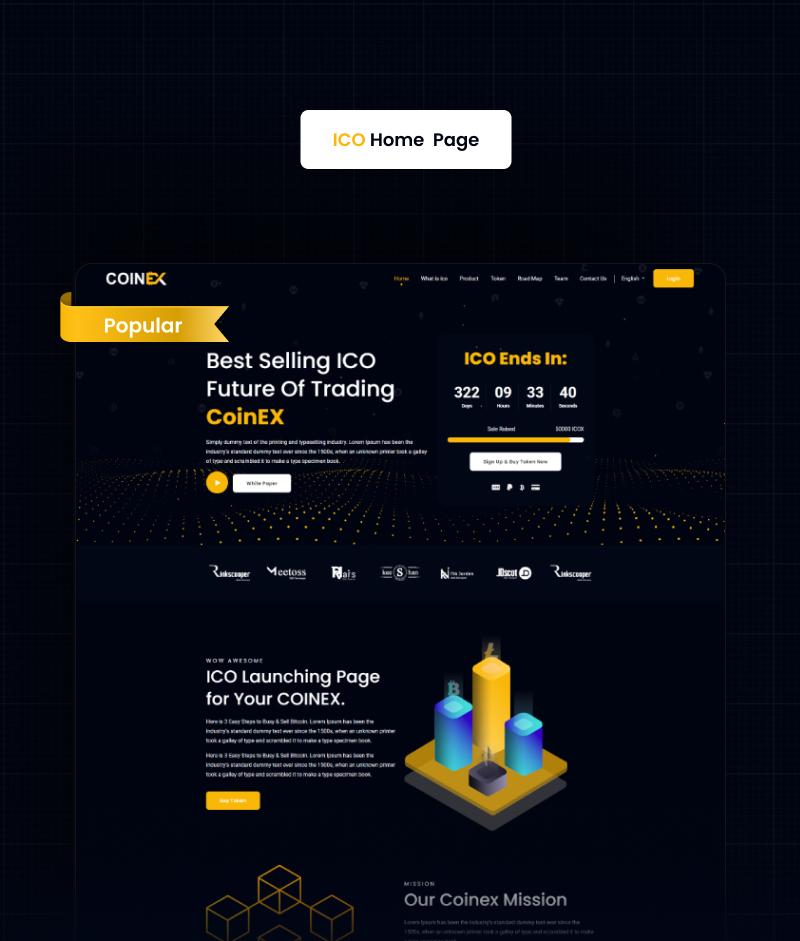 COINEX - ICO, Bitcoin And Crypto Currency HTML Template & Crypto Dashboard - 3