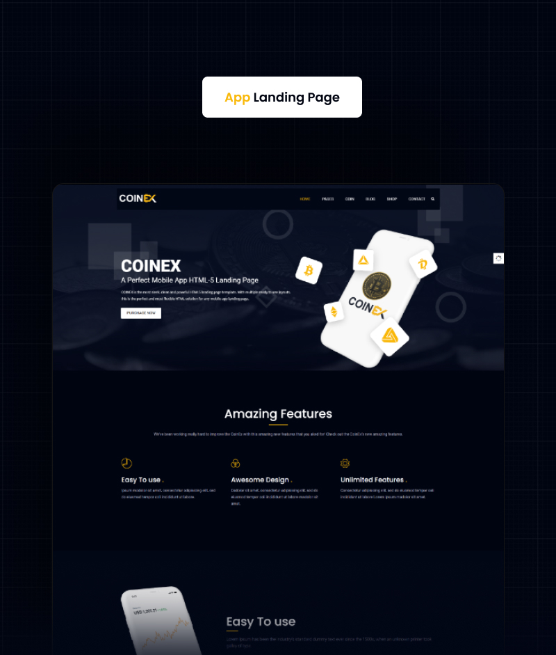 COINEX - ICO, Bitcoin And Crypto Currency HTML Template & Crypto Dashboard - 4