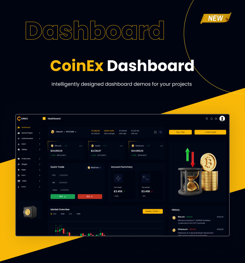 COINEX - ICO, Bitcoin And Crypto Currency HTML Template & Crypto Dashboard - 9