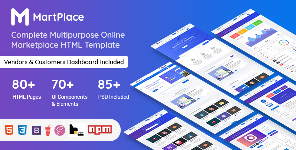 MartPlace – Multipurpose Online Marketplace HTML Template with Dashboard