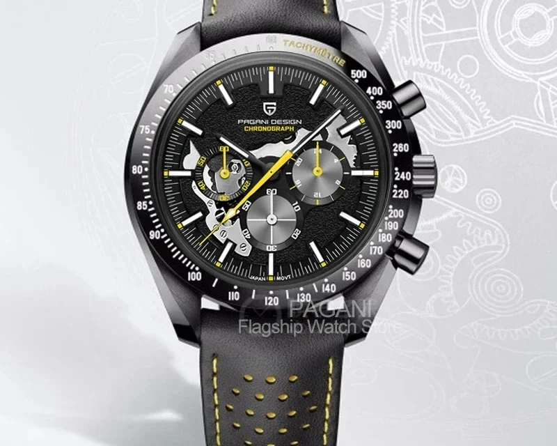 PAGANI DESIGN New Luxury Apollo watch for men AR Sapphire mirror 100M Waterproof watch Quartz Moon Chronograph Belt reloj hombre