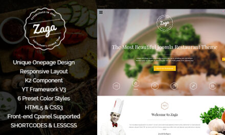 Zaga – Responsive Onepage Restaurant Template