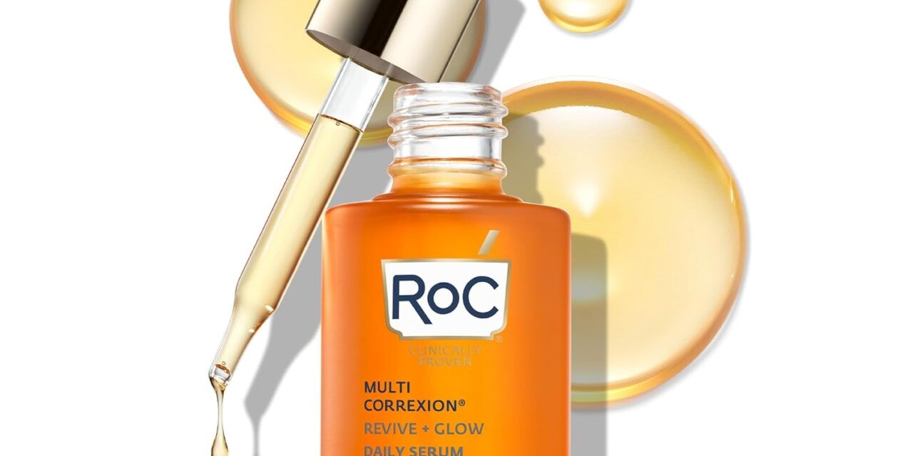 RoC Multi Correxion Revive + Glow 10% Active Vitamin C Serum for Face, Daily Anti-Aging Wrinkle and Skin Tone Skin Care Treatment, Brightening Serum, 1 Fluid Ounce