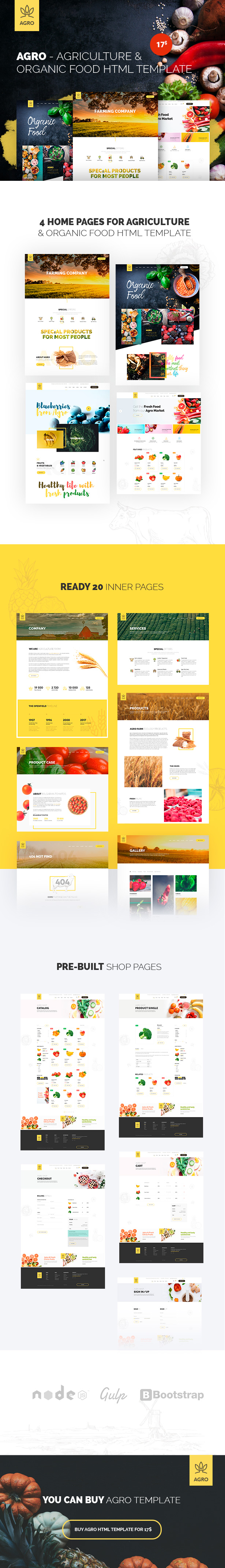 Agro - Agriculture & Organic Food HTML Template Pack - 2