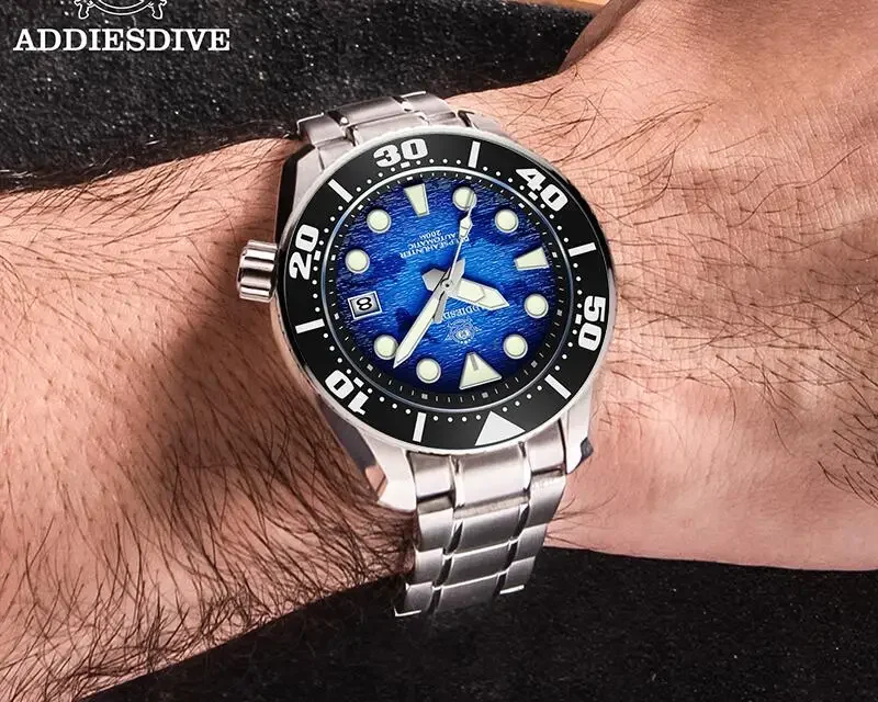 ADDIESDIVE AD2102 Men Luxury Watch Sapphire Crystal 20Bar Waterproof BGW9 Super Luminous Automatic Mechanical Watches