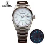 Proxima PX1705 Men Watch 39mm MOP Dial Vintage Luxury Sapphire PT5000 Automatic Mechanical Carving Fluted Bezel 10Bar