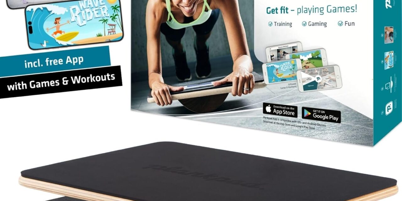 Plankpad PRO Get fit Playing Games & Workouts; Plank & Balance Board with free iOS/Android App & 10 Games; Dynamic Abs & Core Fitness Training; Only 3 Minutes a Day