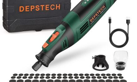 DEPSTECH Cordless Rotary Tool Kit, 8V 2.0Ah Rechargeable Battery, 30000RPM 5-Speed Multi Power Carving Tools, 127Pcs Accessories, Shield Attachment, Cutting/Drilling Guide for Handmade/DIY Creations