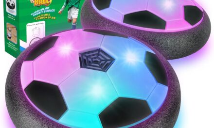 2 Pack Hover Soccer Ball with 8 Pcs Batteries, Air Floating Soccer Toy with LED Lights and Foam Bumper, Indoor Games for Kids 4-8-12, Toys Gifts for 3 4 5 6 7 8 9 Year Old Boys Girls