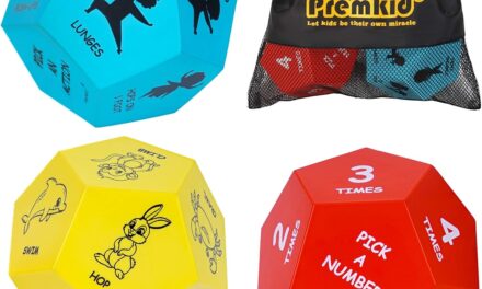 Exercise Dice for Kids,12-Sided Giant Foam Dice for Indoor and Outdoor Use, Kids Exercise Equipment for Classroom and Physical Education Learning, Dice Games, Yoga Dice for Preschool Games