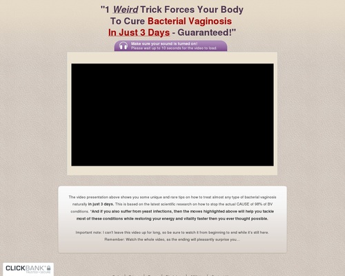 Bacterial Vaginosis No More – BV Presentation