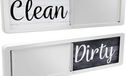 Dishwasher Magnet Clean Dirty Sign, Strong Universal Dirty Clean Dishwasher Magnet Indicator for Kitchen Organization, Slide Rustic Farmhouse Black and White Wood