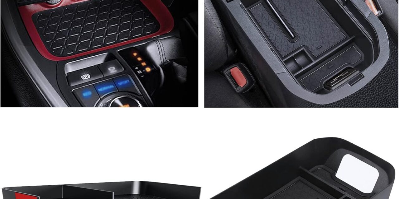 Upgraded Center Console Organizer Compatible with Toyota RAV4 2024 2023 2022 2021 2020 2019 Interior Accessories, Gear Shift Storage Tray Secondary Box Insert Divider – 2pcs