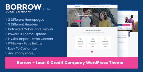 Borrow – Loan Company Responsive WordPress Theme