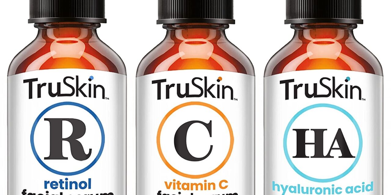 TruSkin Face Serum Trio – Hyaluronic Acid, Vitamin C & Retinol Serum for Face – Anti Aging Skin Care Set for Women – Skin Care for Bright, Smooth, Firm & Hydrated Skin, 1 fl oz, 3 Bottles