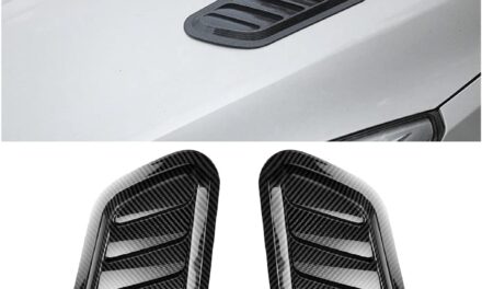 Blilo Car Hood Vents, 2PCS Universal Hood Air Vents for Car Hood Scoop, Bonnet Vent Hood Air Intake Trim Cover (Carbon Fiber)