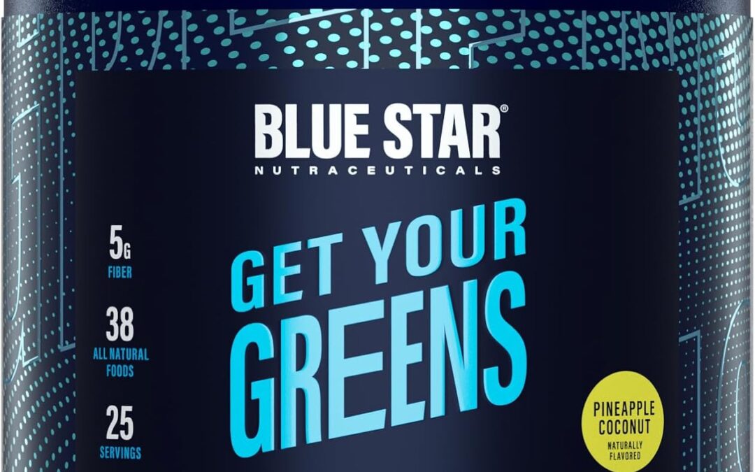 Blue Star Nutraceuticals ROUGHAGE – 38 Fruits & Greens Superfood Powder | No Artificial Flavors or sweeteners | Amazing Taste (Pineapple Coconut)