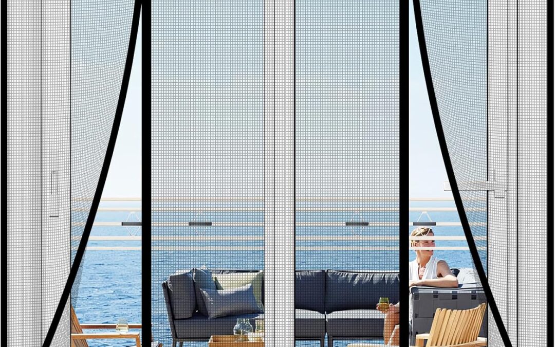 Magnetic Screen Door Upgraded PET Mesh Stronger Than Fiberglass and Polyester,Hands Free,Keeps Bugs Out,Pet & Kid Friendly,Suitable for Sliding Door,Large Patio Door and French Door-48”x96”