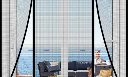 Magnetic Screen Door Upgraded PET Mesh Stronger Than Fiberglass and Polyester,Hands Free,Keeps Bugs Out,Pet & Kid Friendly,Suitable for Sliding Door,Large Patio Door and French Door-48”x96”