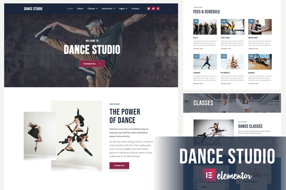 Dance Studio – Elementor Template Kit