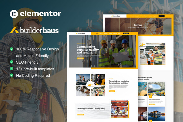 BuilderHaus – Construction Company Elementor Pro Template Kit