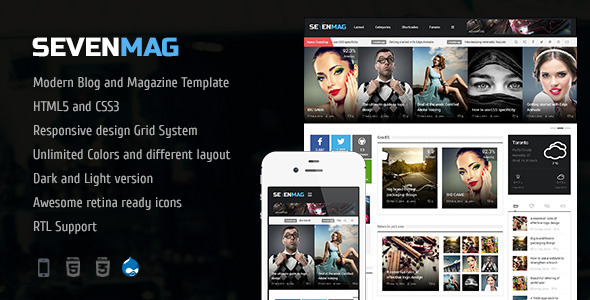 SevenMag – The Blog Magazine And Games TRL Drupal 7.6 Theme